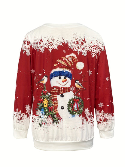 WinterGlow - Cozy Winter Sweater Featuring Snowman Design