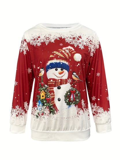 WinterGlow - Cozy Winter Sweater Featuring Snowman Design